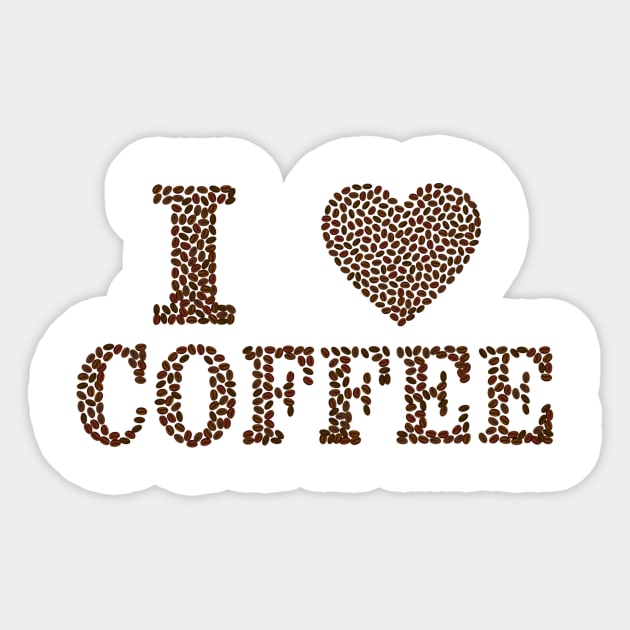 I love coffee Sticker by WordFandom